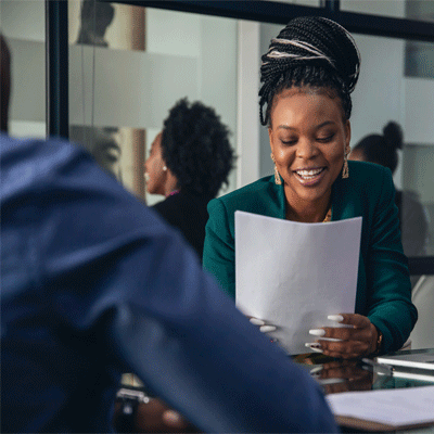 Woman Interviewing