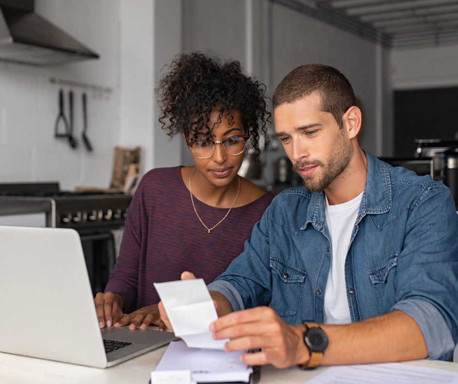 Couple looking at finances